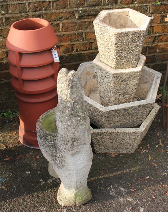 Chimney & various pots